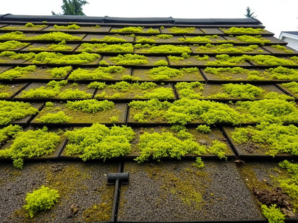 Roof soft wash · North Vancouver before cleaning